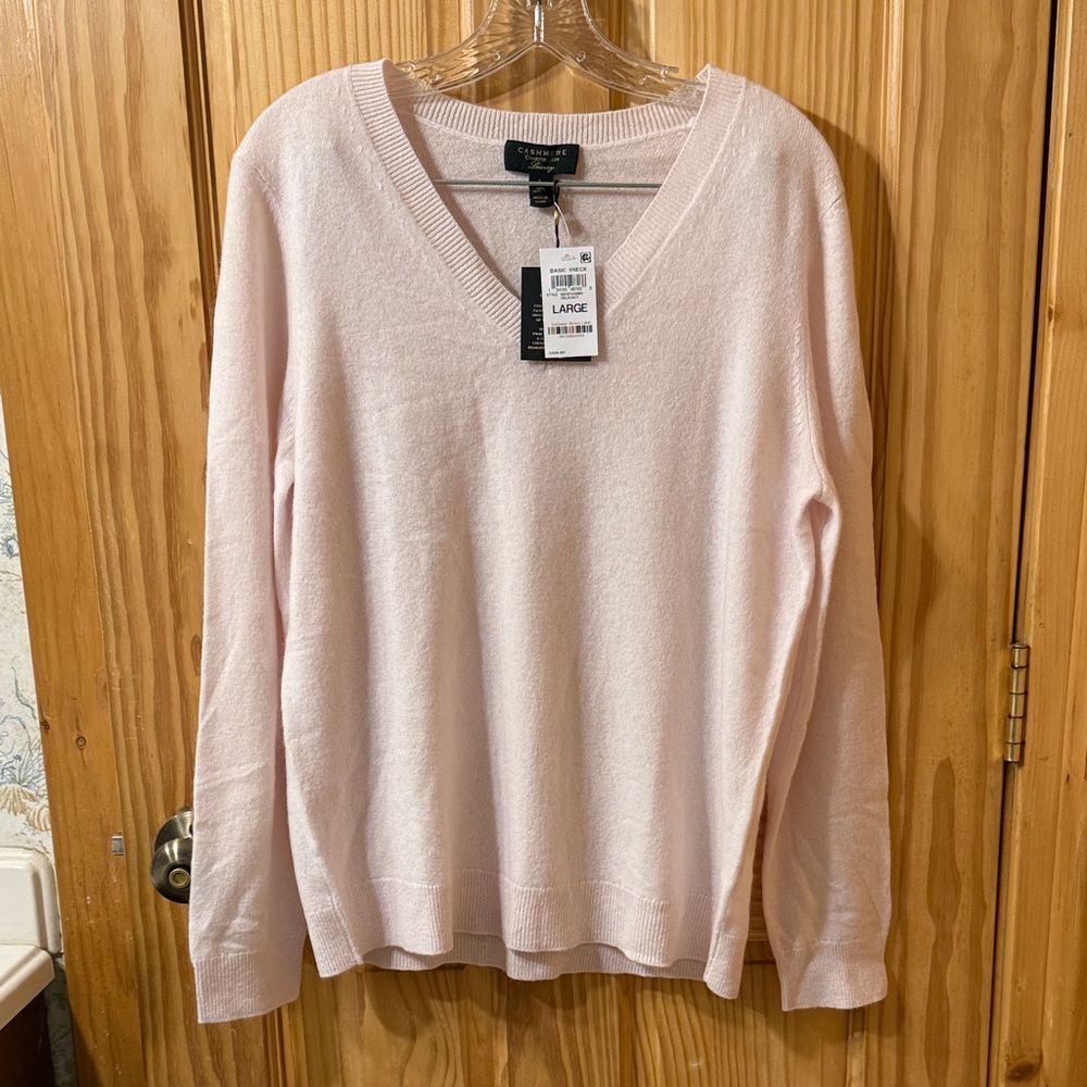 Charter Club Cashmere Pink V-Neck Sweater